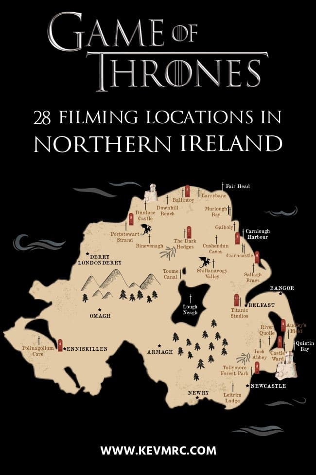 28 game of thrones filming locations in northern ireland map