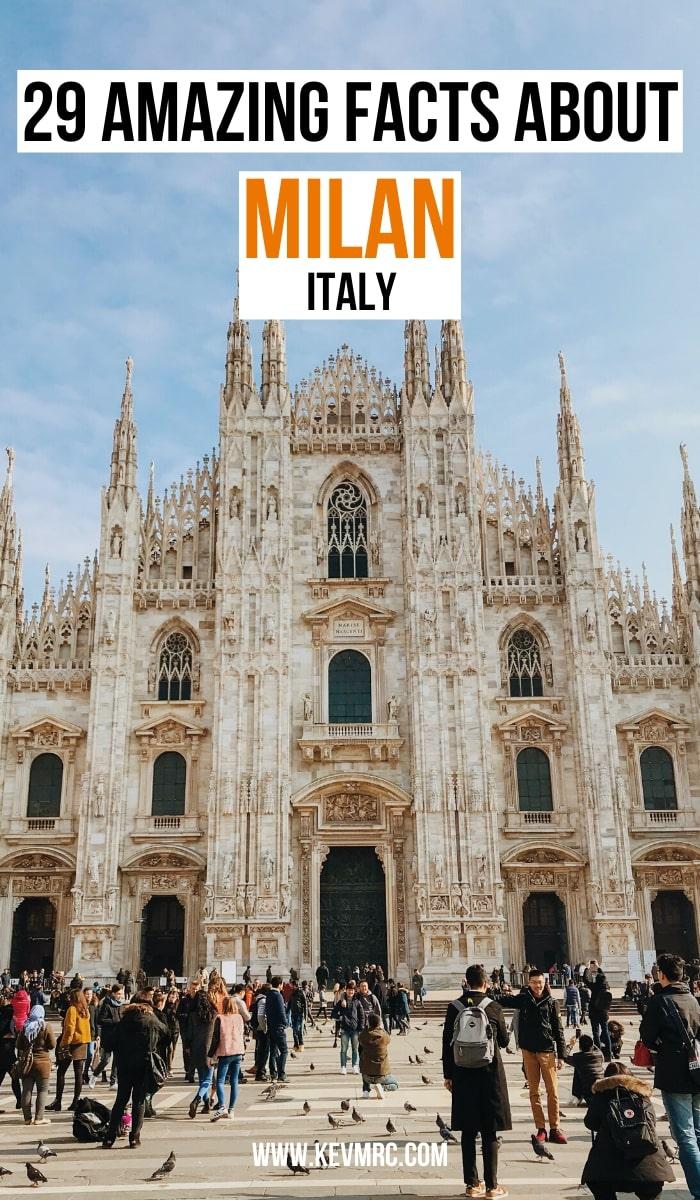 Milan Italy is the capital of Lombardy; it's the 2nd biggest city in Italy after Rome. But did you know that it has one of the biggest churches in the world? Or that it once was the capital of the Western Roman Empire? Keep reading to learn more about the city with these 29 interesting facts about Milan! fun facts about italy | milan facts | milan fun facts | italy facts #italyfacts #milan