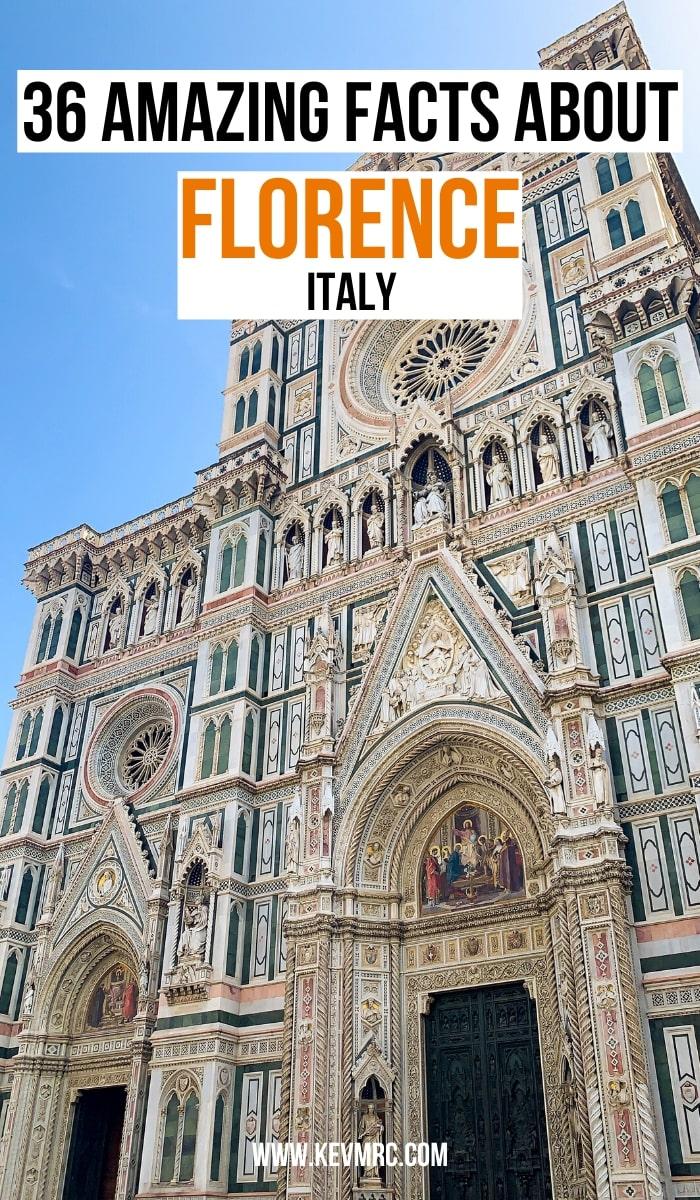 Florence, or Firenze, is the capital of Tuscany; it's the 8th most visited city in Italy after Milan, and before Naples. It's mostly famous for being the birthplace of the Italian Renaissance, and it holds close to 1/3rd of the most important art masterpieces in the world. Discover more about the city with these 36 interesting facts about Florence. italy facts | fun facts about italy | florence italy facts | italy facts fun | italy florence facts | travel facts #italyfacts #florence #firenze