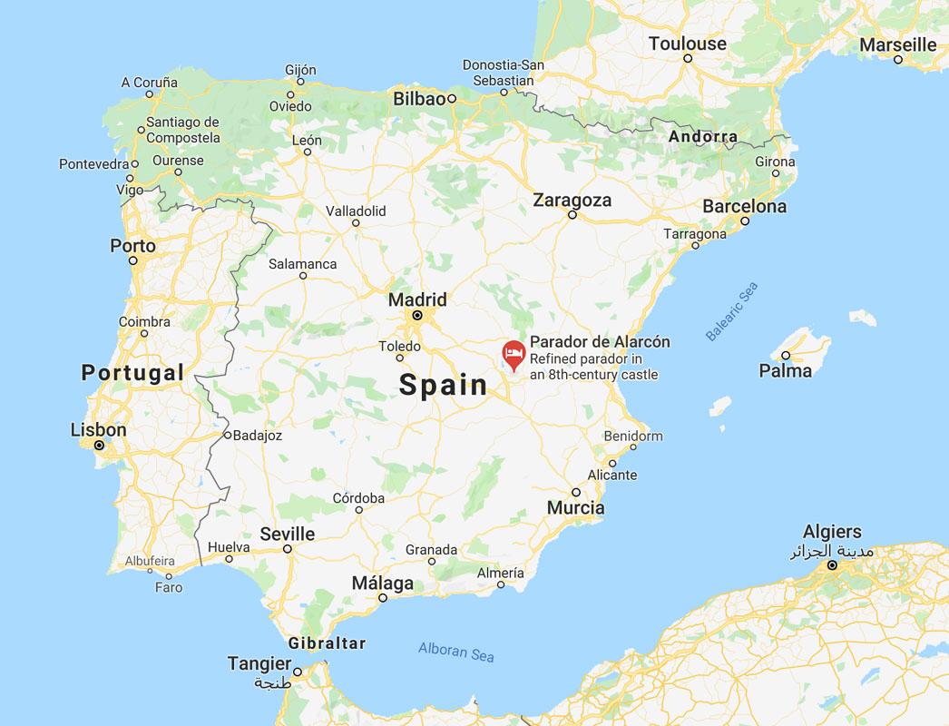 Castle of Alarcón spain map