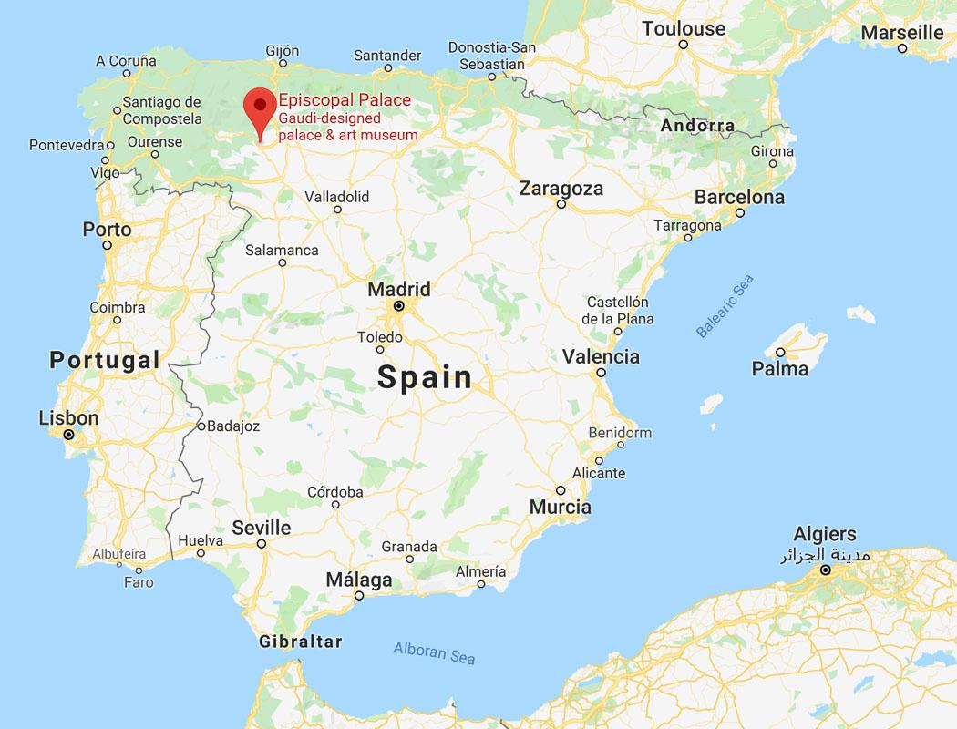 Episcopal Palace of Astorga spain map
