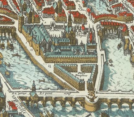 old plan of paris with the place dauphine