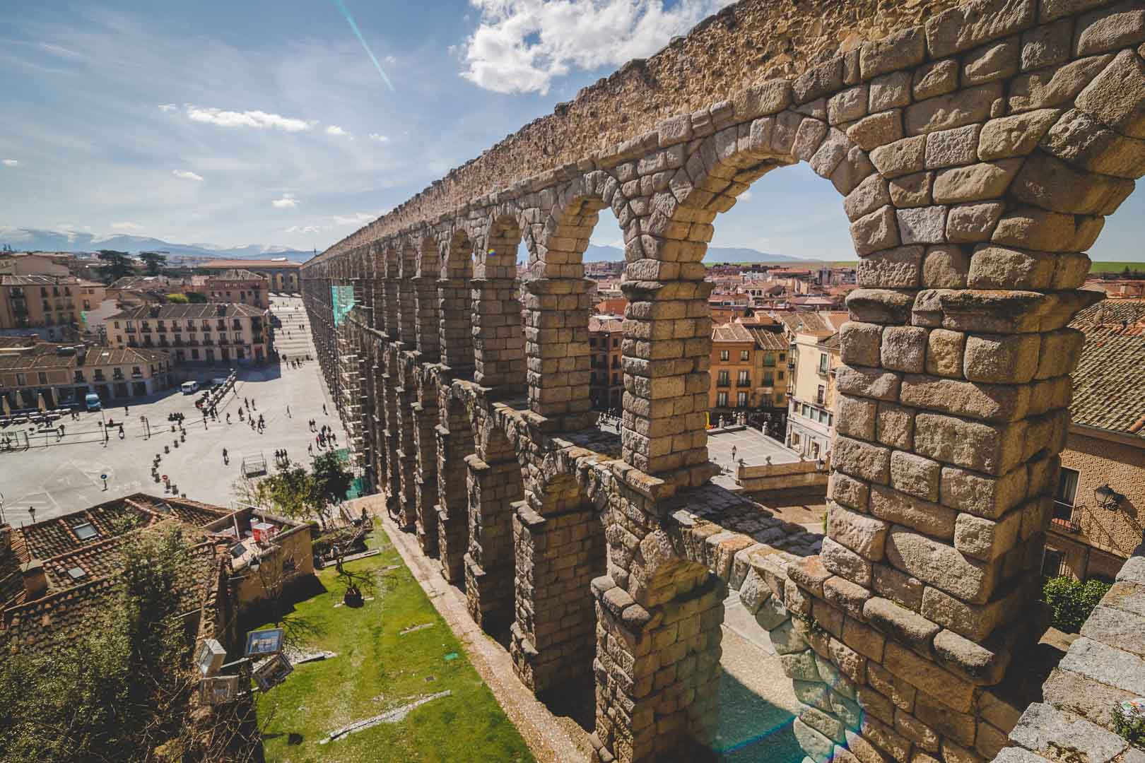 aqueduct of segovia from the postigo del consuelo gate