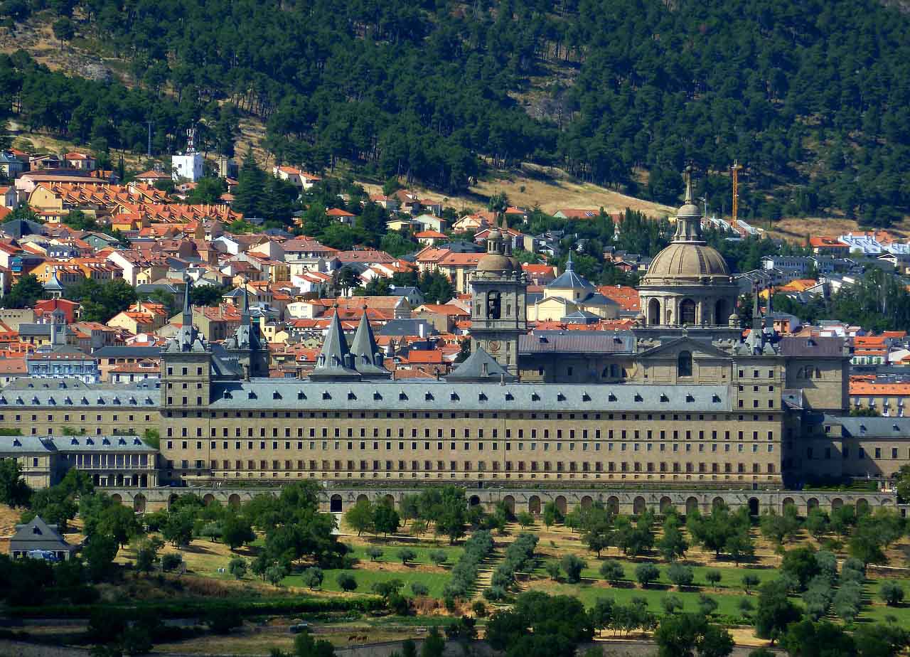 aeriel view over san lorenzo de el escorial