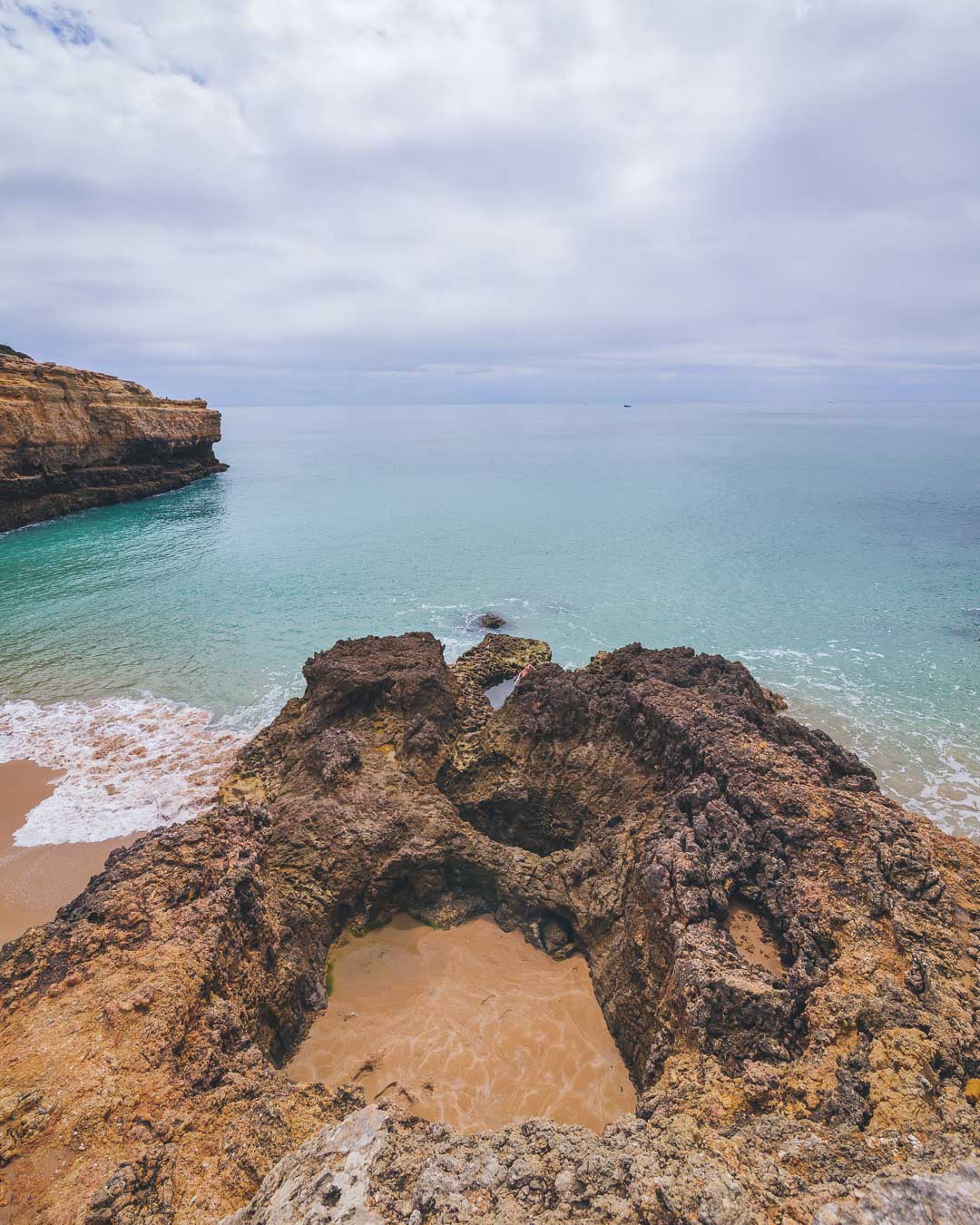 natural ocean pool at albandeira beach