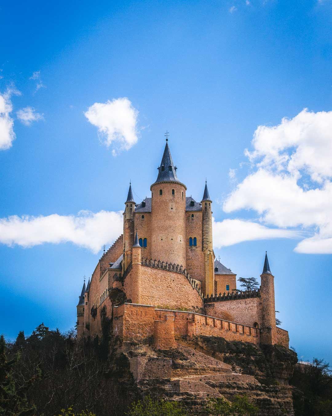 the segovia castle from the front during a segovia day trip from madrid