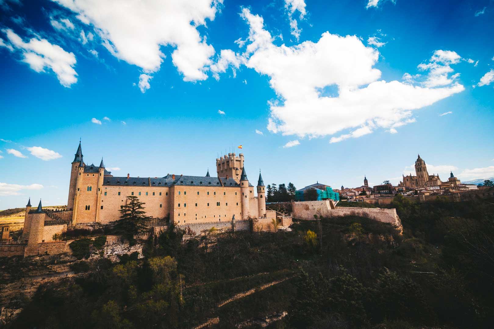 alcazar de segovia from the south west viewpoint