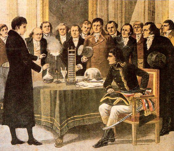alessandro volta presents his battery to napoleon