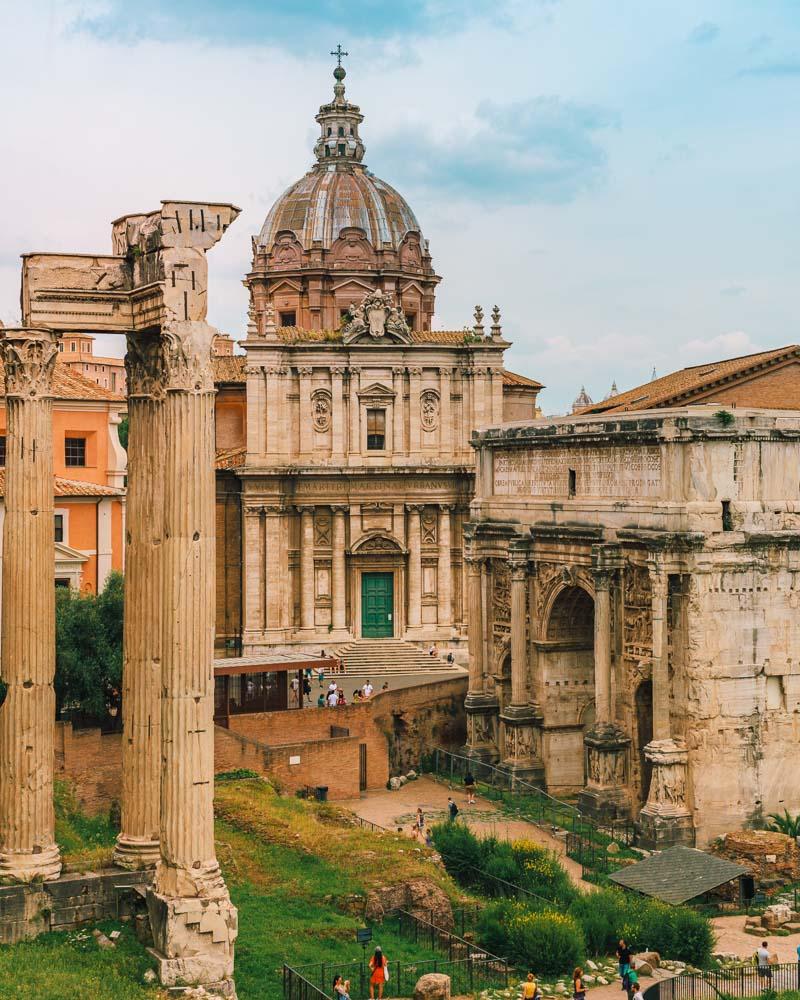 ancient roman ruins excavated in rome