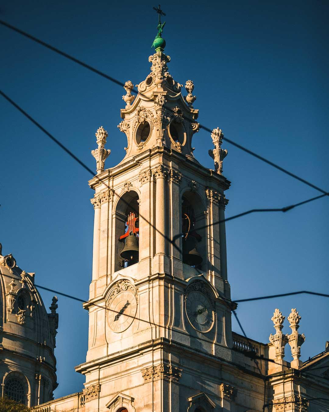 one of the twin bell towers of basilica da estrela