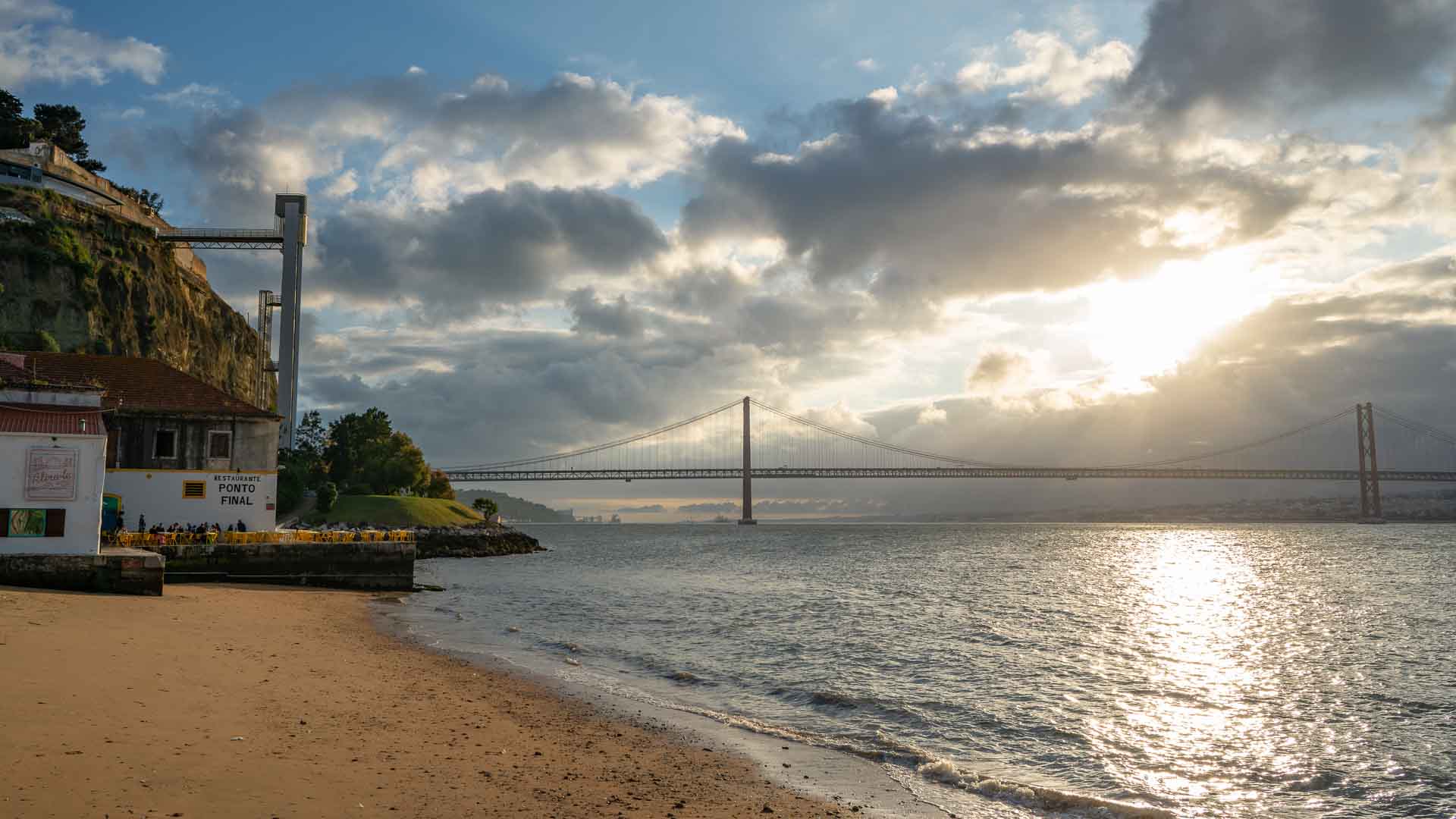 beach down the boca do vento at sunset lisbon