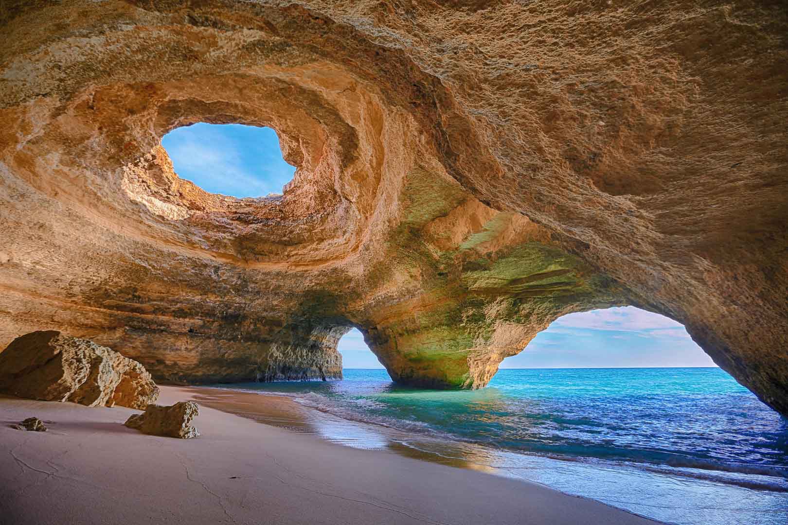 benagil cave from inside