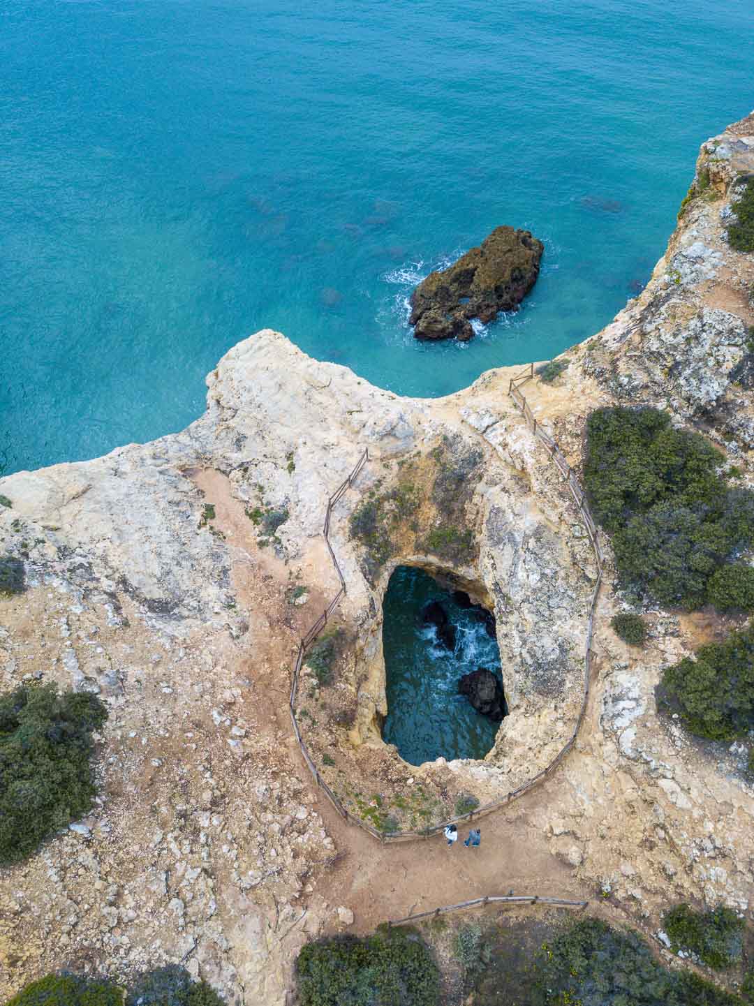 benagil cave from above