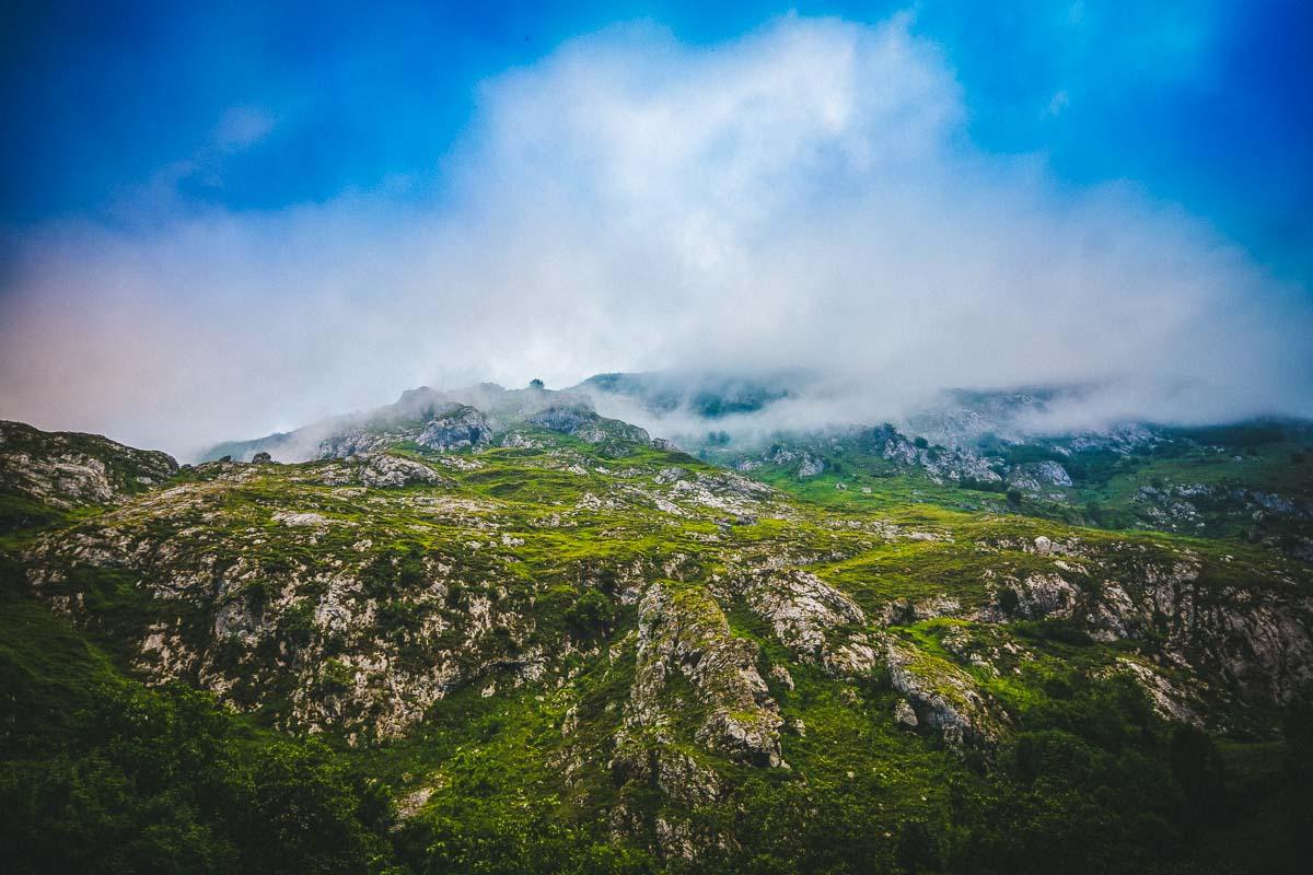 foggy mountains in asturias