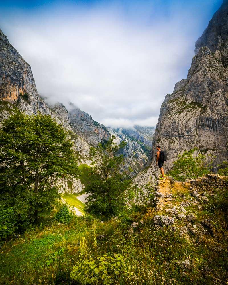 standing above the valley in bulnes