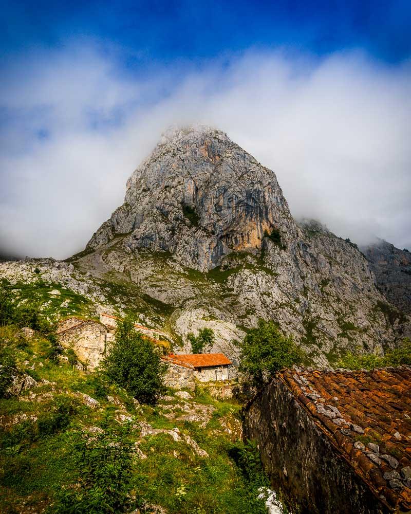 small mountain house under the mountain in bulnes