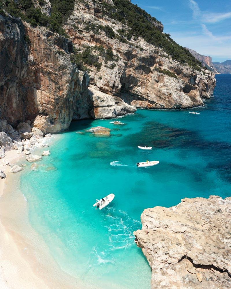 cala dei gabbiani beach in sardinia italy