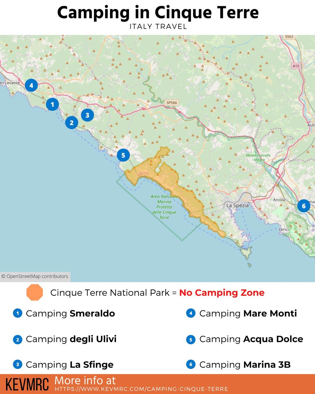 camping cinque terre full guide illustration