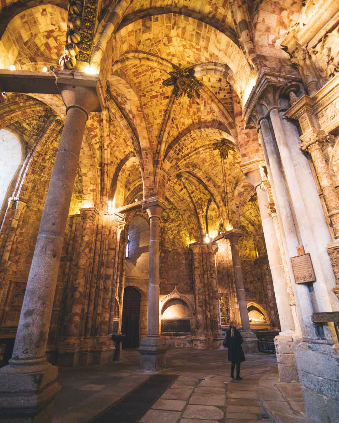 colorful stone of the avila cathedral