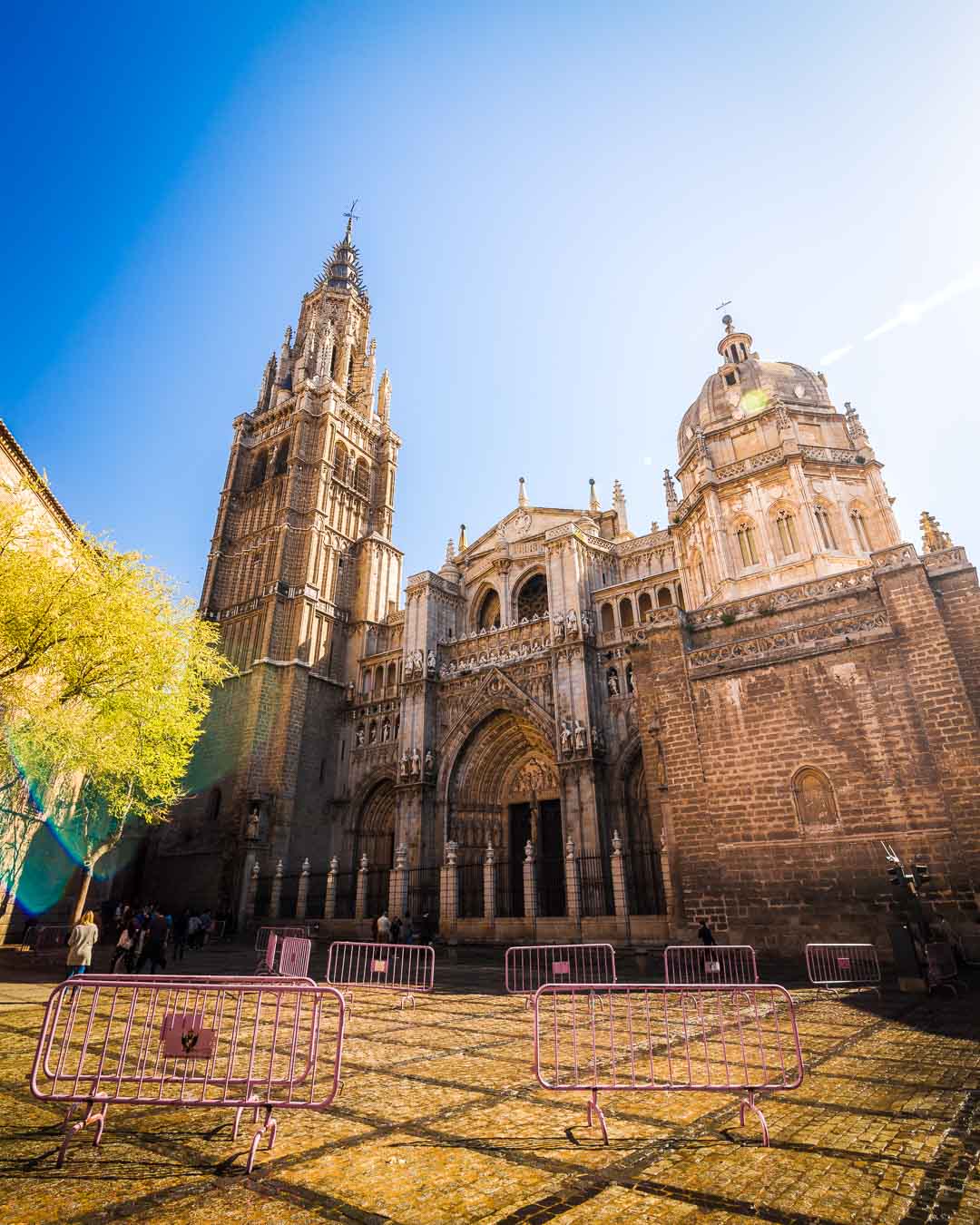 in front of toledo cathedral after the madrid toledo bus