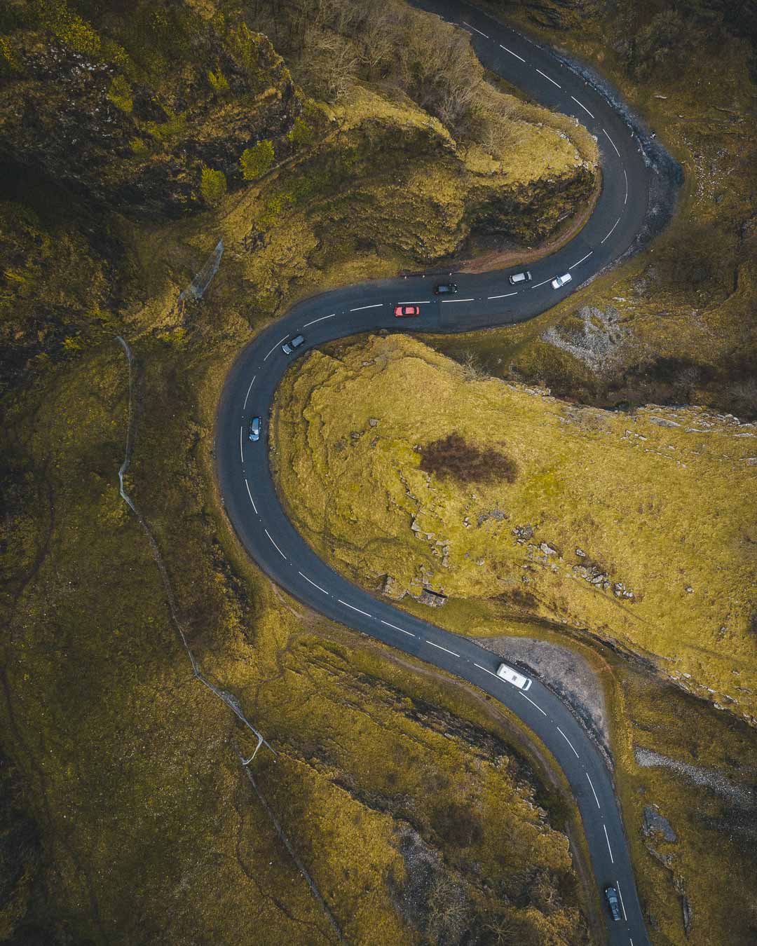 cheddar gorge straight down view