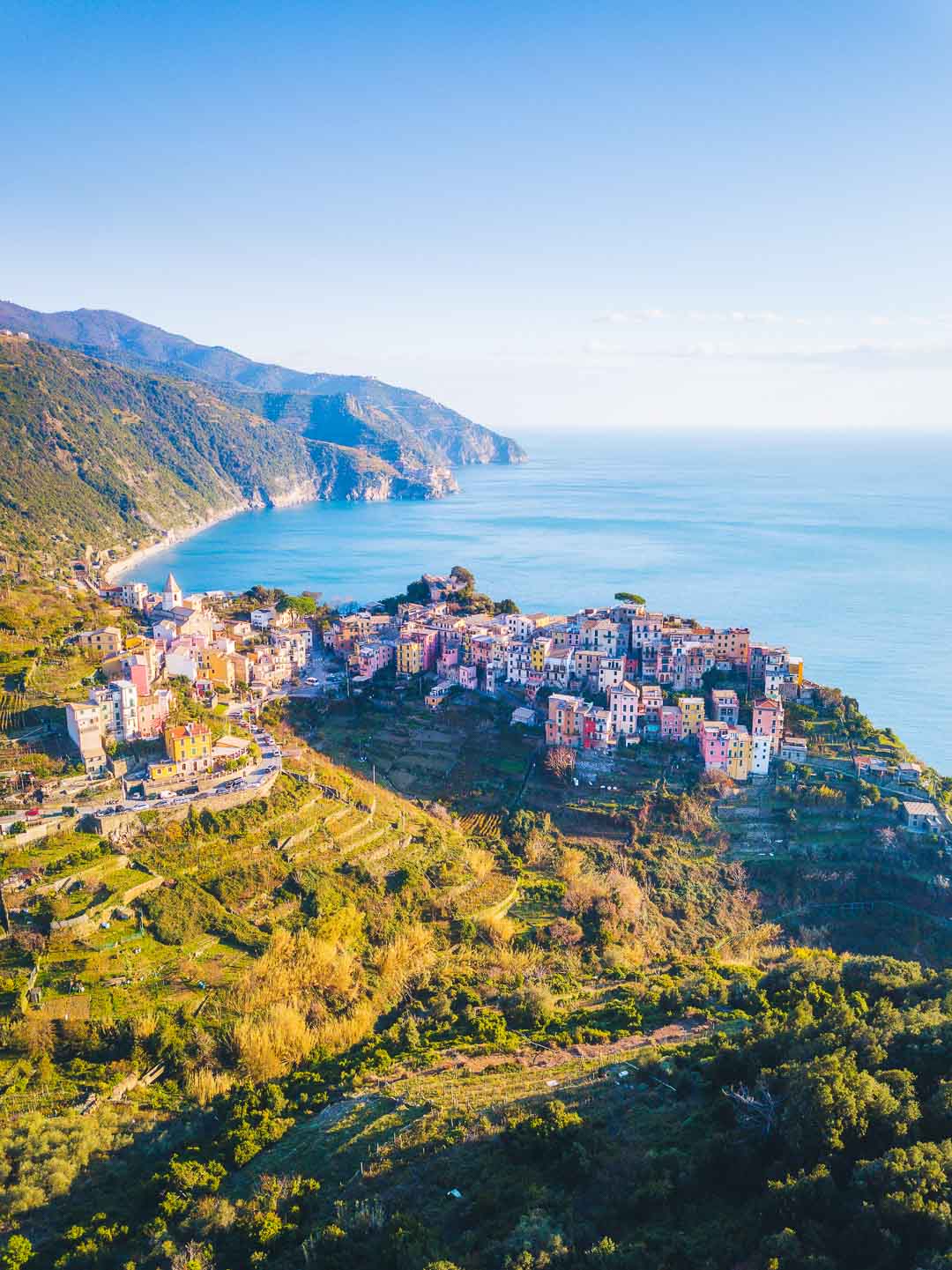 corniglia cinque terre from above