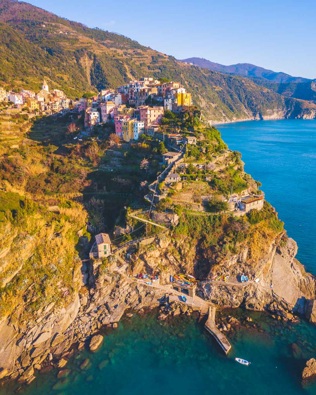 corniglia with access to the sea