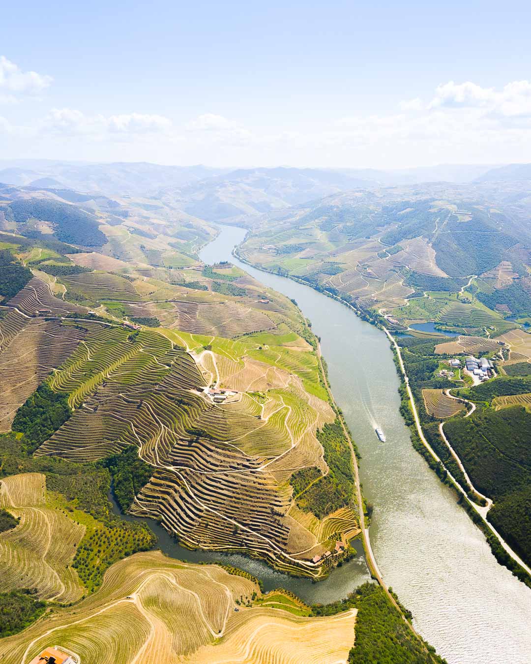 boat cruising on the douro river