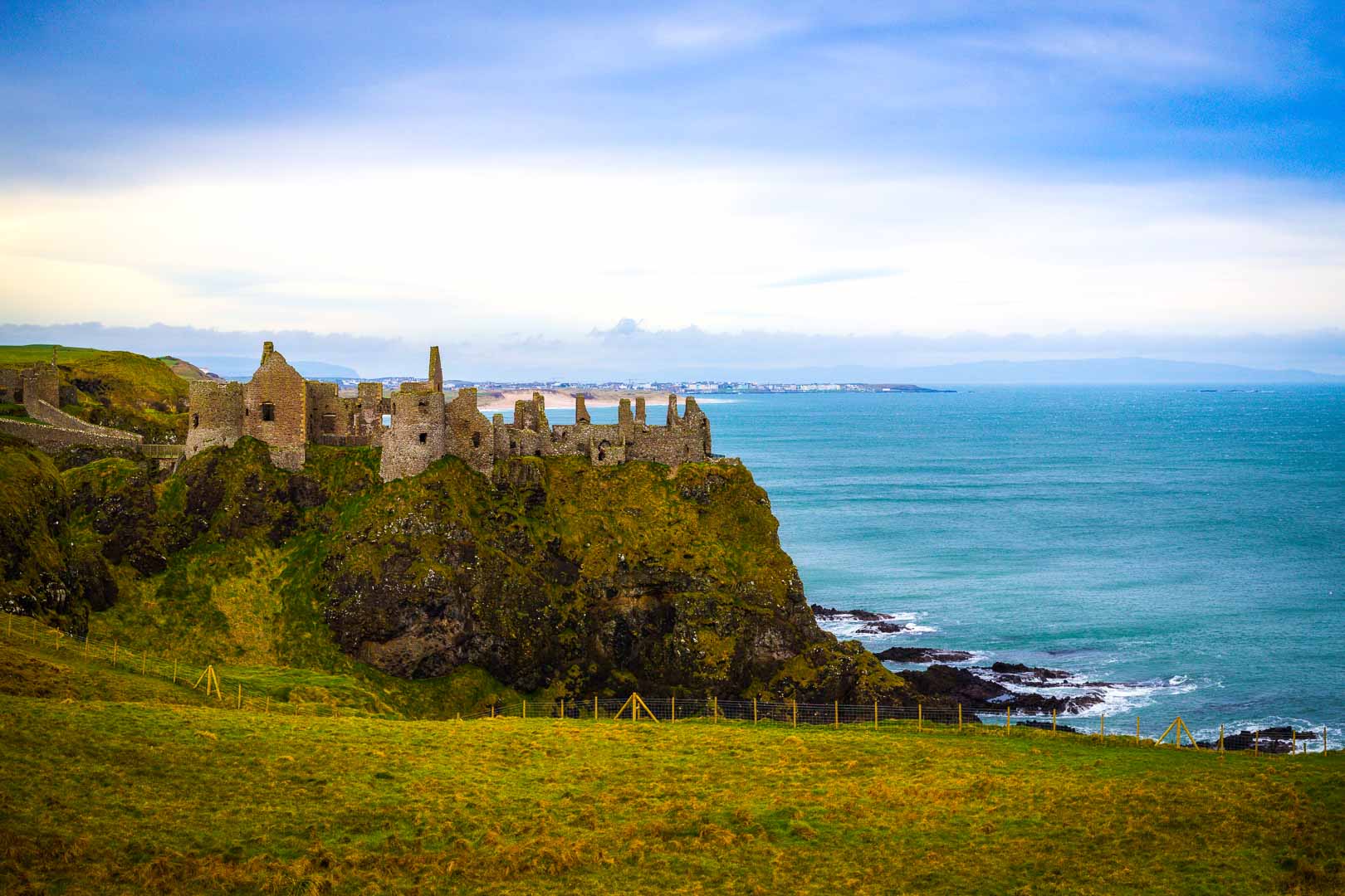 side view of dunluce castle