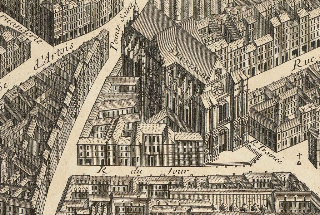 eglise saint eustache paris old map
