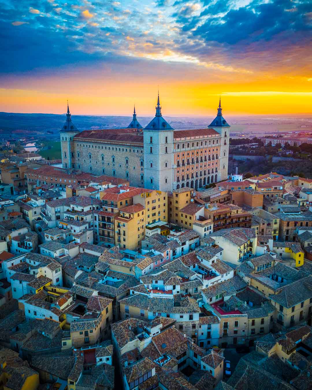 sunrise above the alcazar toledo spain