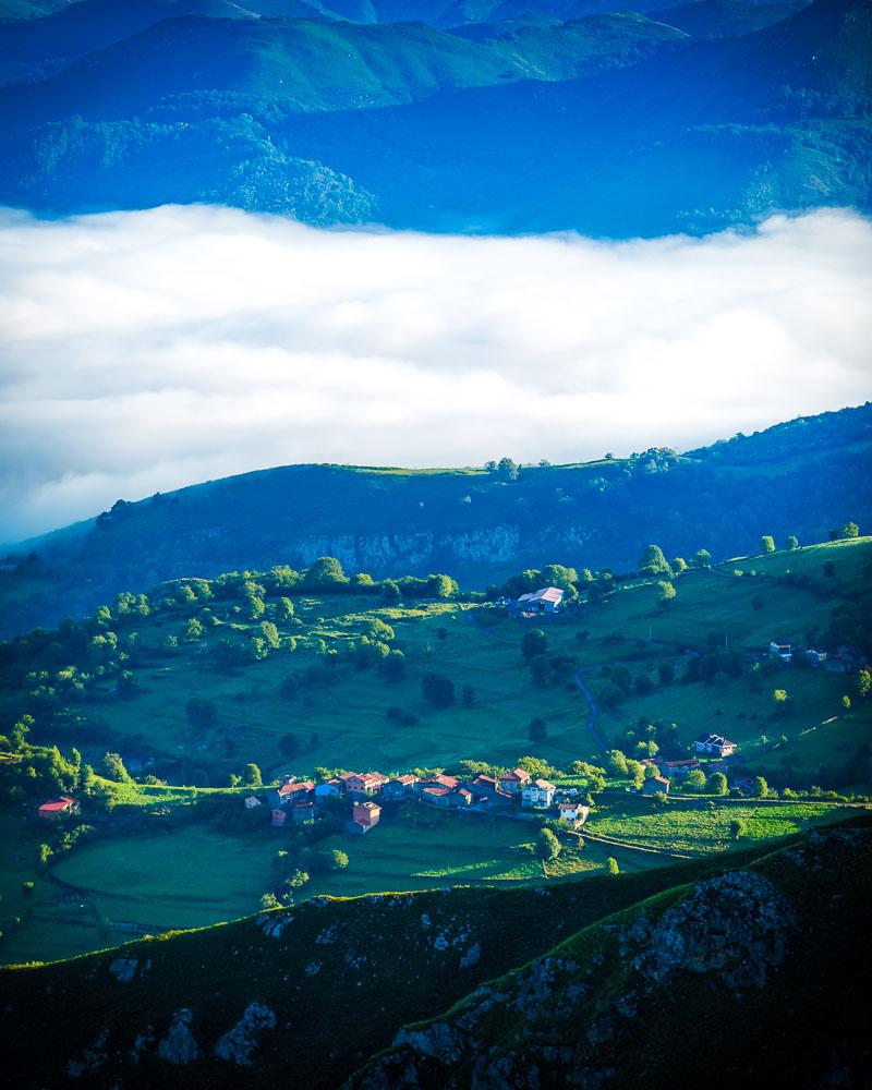 small mountain village above the clouds