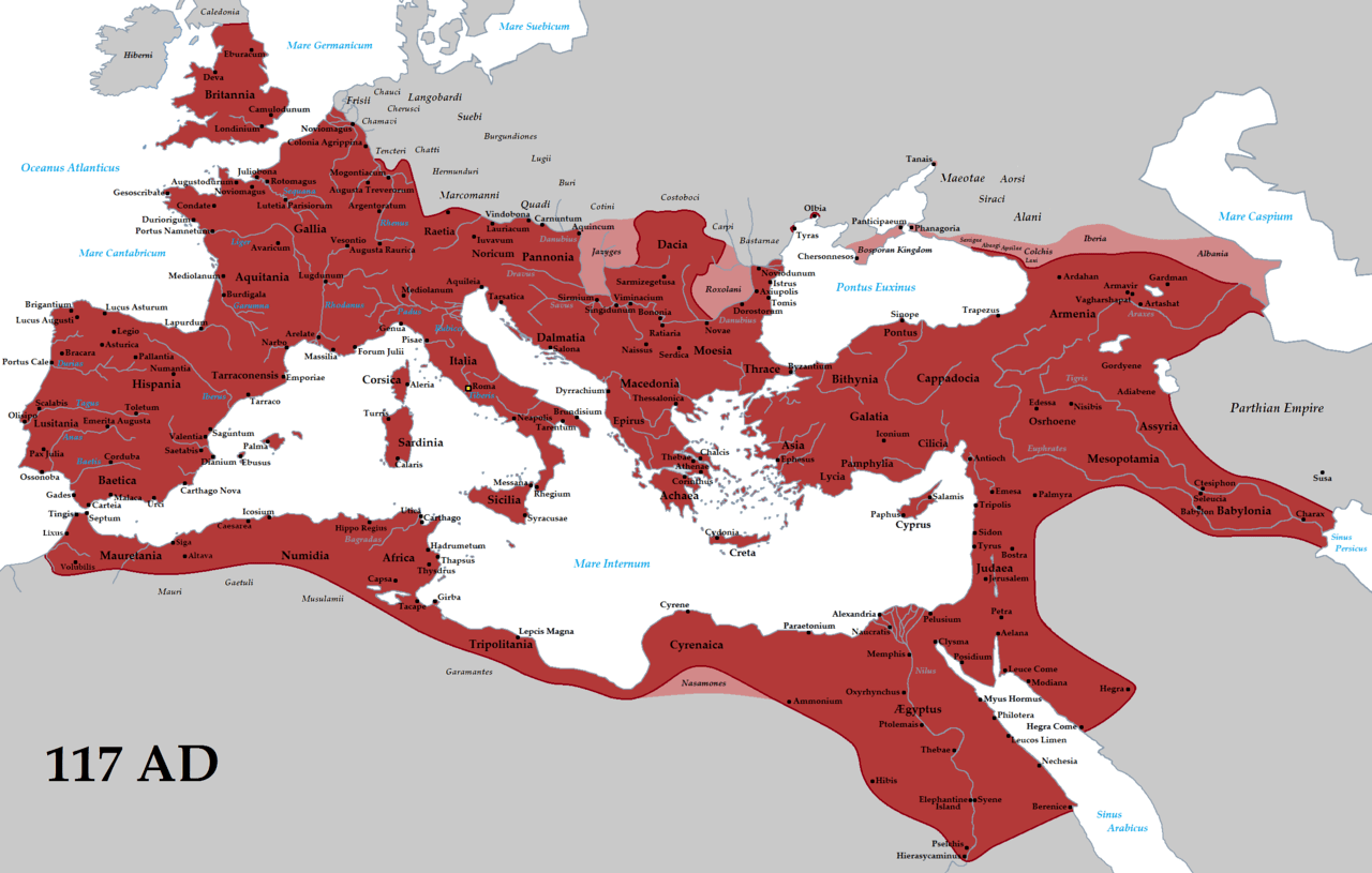 extent of the roman empire in 117 ad