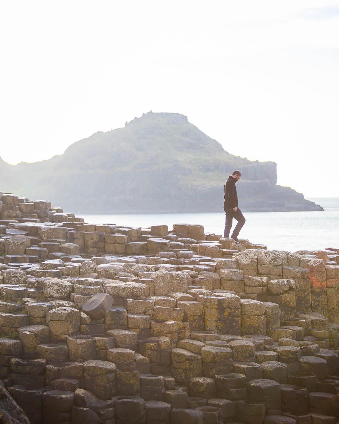afternoon stroll in giant's causeway northern ireland