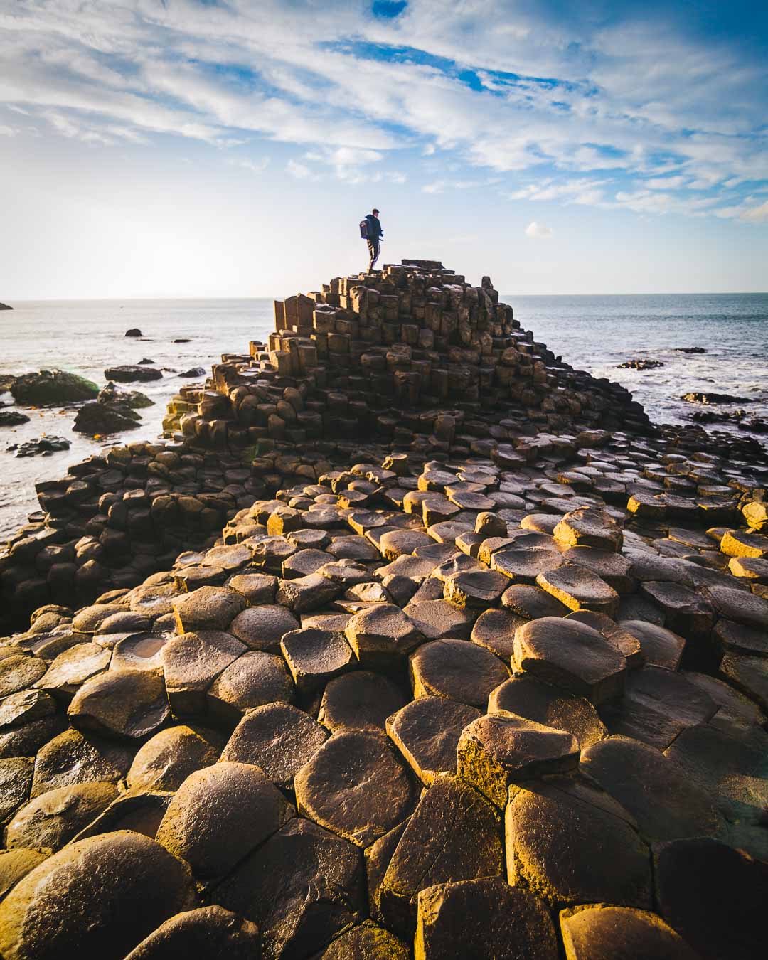 lone walker on the giant's causeway