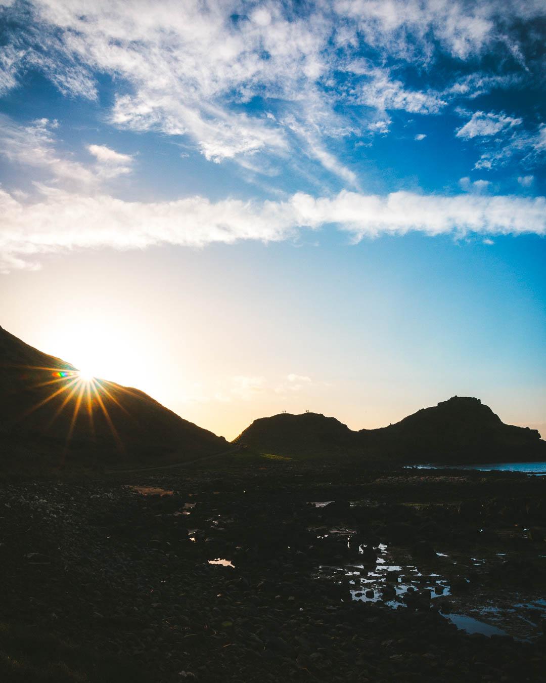 sunset in giant's causeway