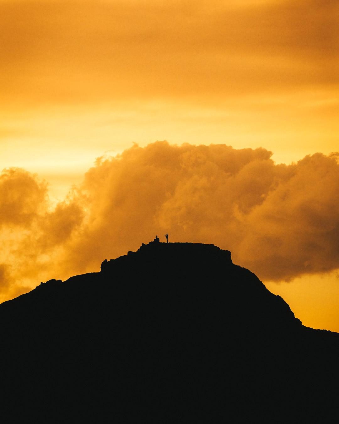 epic sunset over the cliffs above giant's causeway