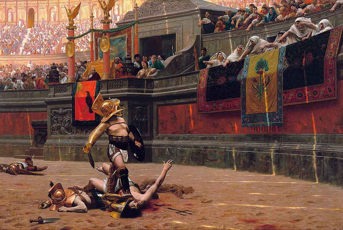 gladiator fights were very popular facts of ancient rome
