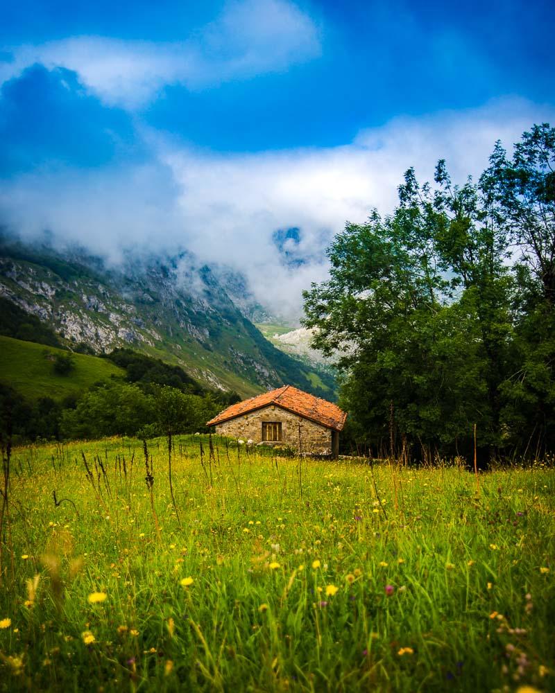 summer weather at the mountain hut in sotres