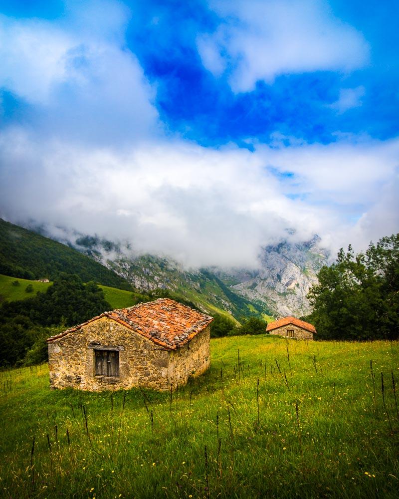 vertical version of 2 mountain huts