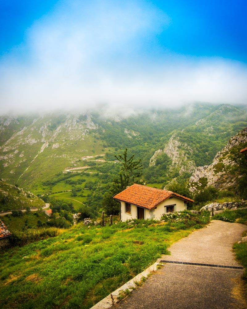 ready to climb down from sotres to bulnes