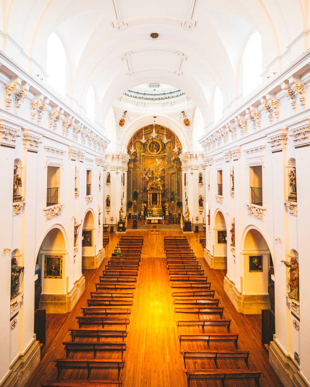 main view of the inside of the iglesia de los jesuitas from the first floor vertical version