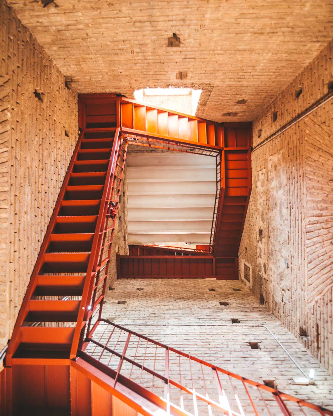 the stairs leading up to the twin towers of the iglesia de los jesuitas