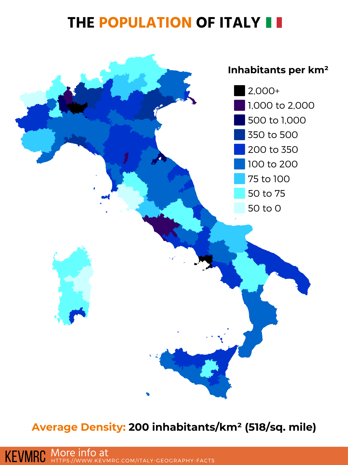 Italy Population Density Map