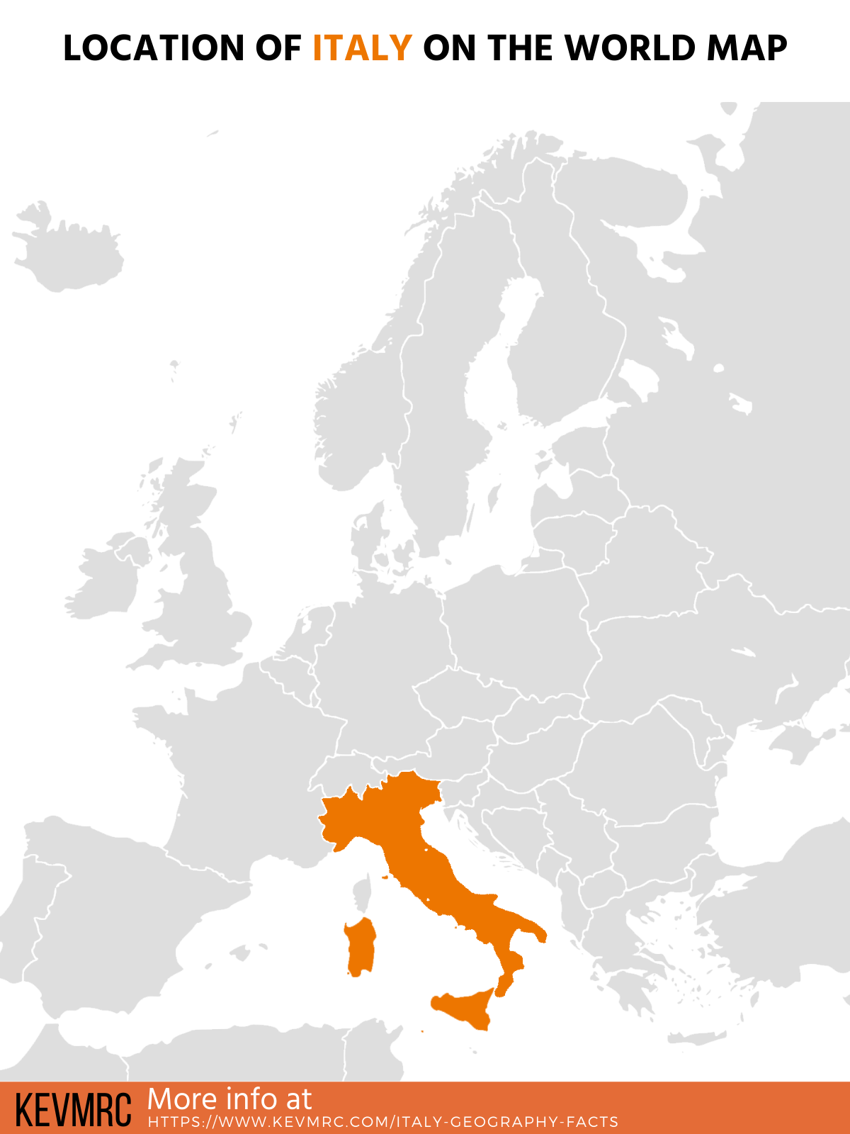 illustration about where is italy located on a map