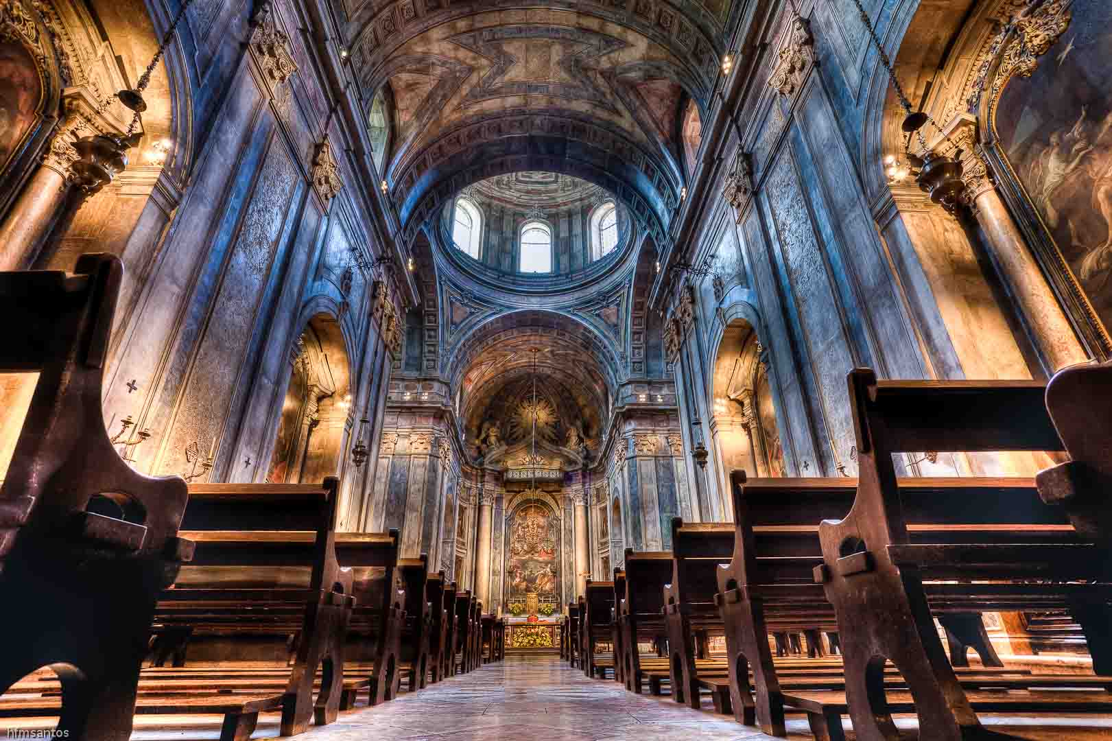 interior of the basilica da estrela lisbon portugal