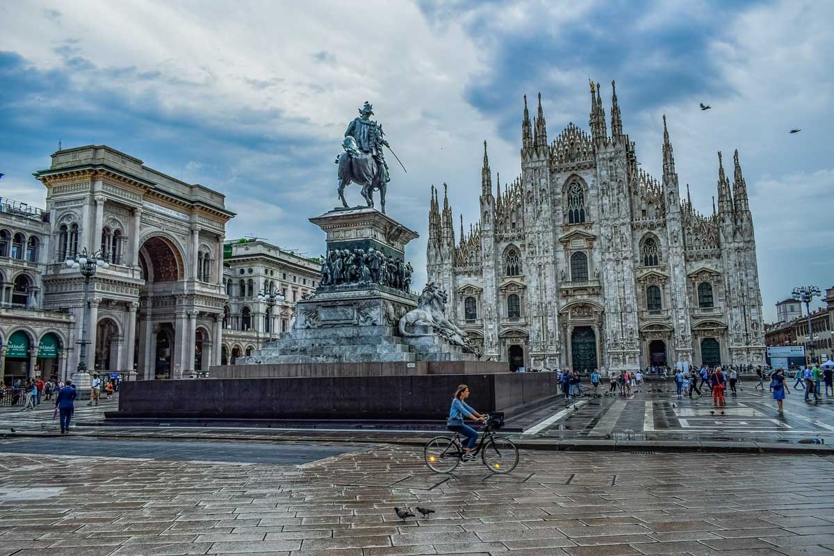 king vittorio emanuele statue in milan italy