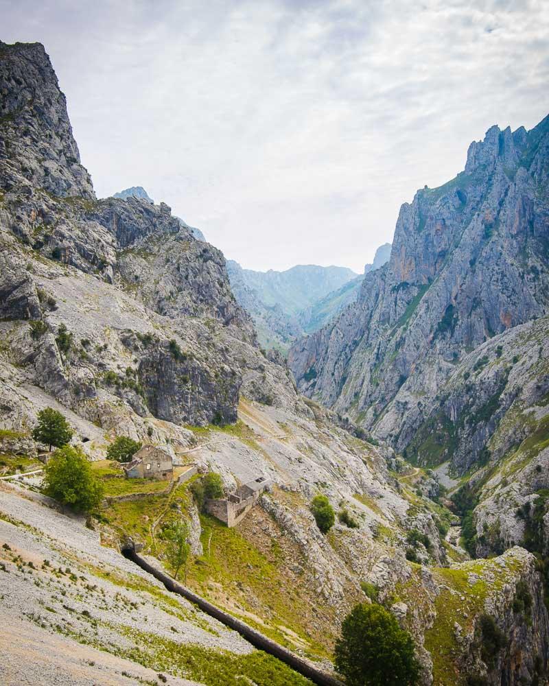 above the ruins on the ruta del cares spain