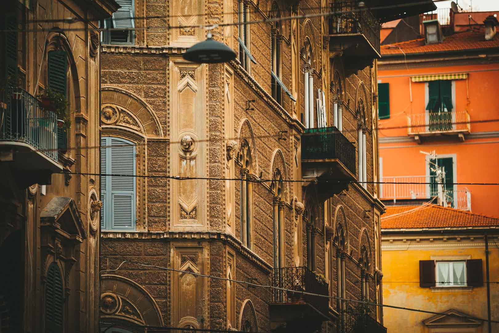 detail of building in la spezia liguria