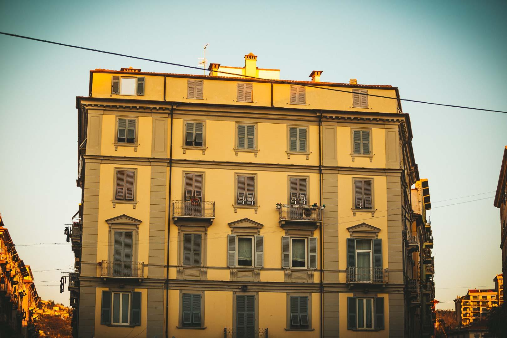 yellow facade in la spezia italy